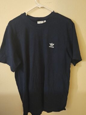 adidas Navy Short Sleeve Trefoil Pocket Logo Tee